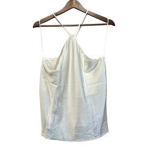 renee USA‎ White Satin Camisole Tank Top Size L